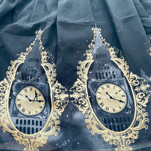 New Disney Peter Pan Clock Border Chiffon Skirt - Picture 2 of 8